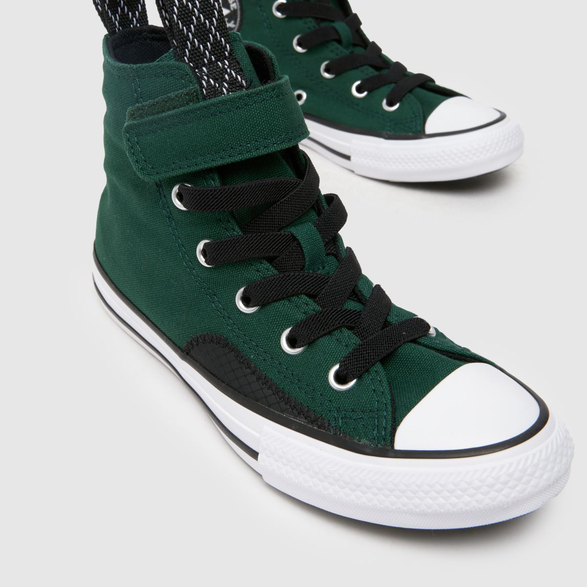 Converse mörkgröna all star hi sportiga lättåtkomliga juniorsneakers för pojkar