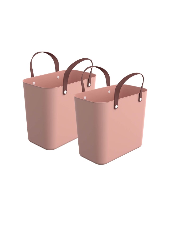 Rotho Albula 2er-Set Einkaufskörbe Taschen 25l in Mauve Rosa günstig kaufen onesize