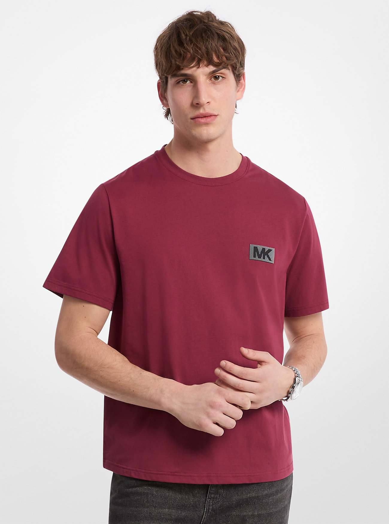 Grafisk Logo Bomull T-skjorte - DYP MULBERRY