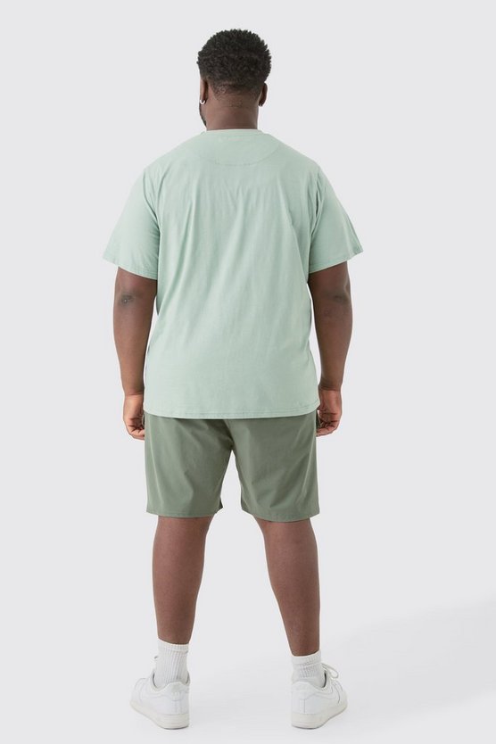 Plus lockere elastische Stretch Cargo-Shorts mit Reißverschluss