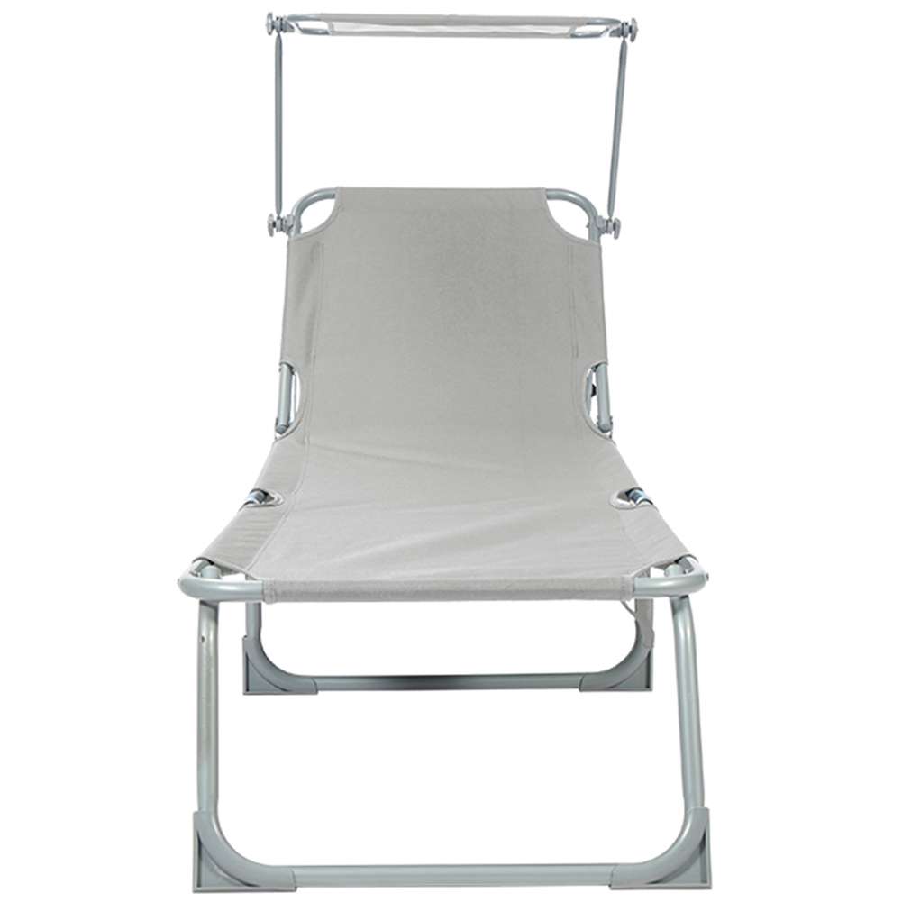 BIXENTE klappbare Gartenliege mit Sonnenschutz 188 cm 2er-Set grau