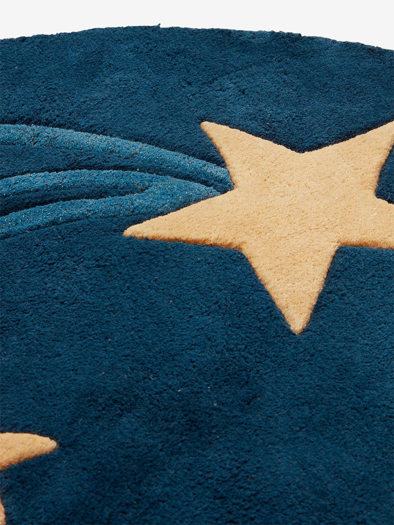 Tapis rond tufté Ciel étoilé bleu
