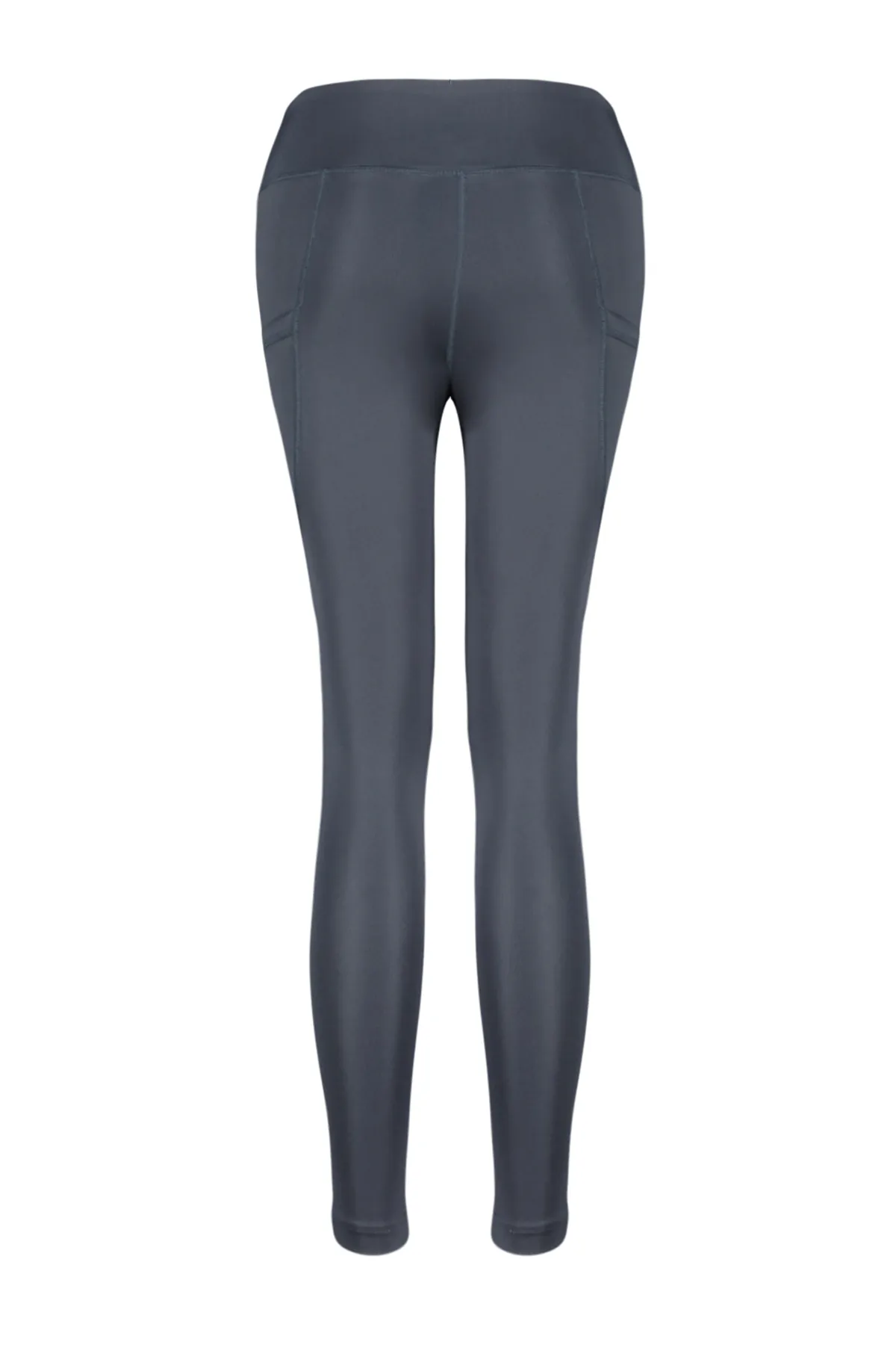 Trendyol Collection  Anthrazitfarbene, gestrickte Sport-Leggings in voller Länge mit doppelten Taschen und detaillierten Details THMSS24TY00029