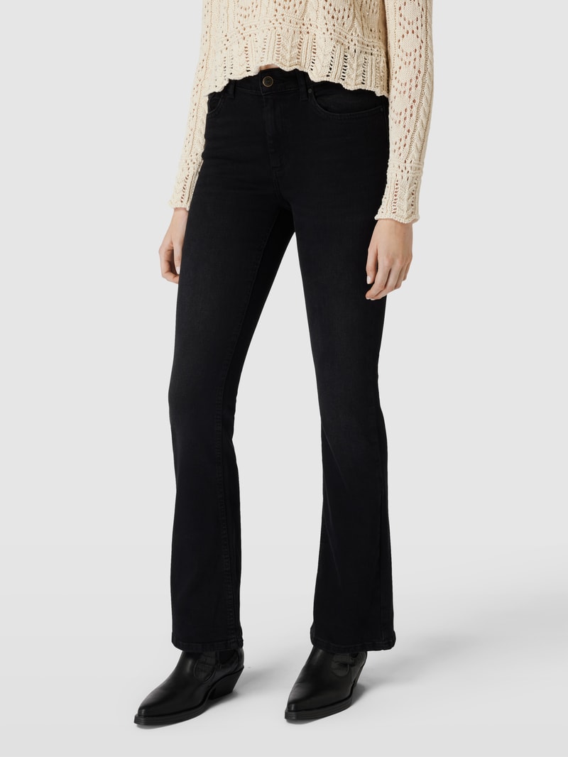 Flared Cut Jeans mit 5-Pocket-Design Modell 'BLUSH' in schwarz