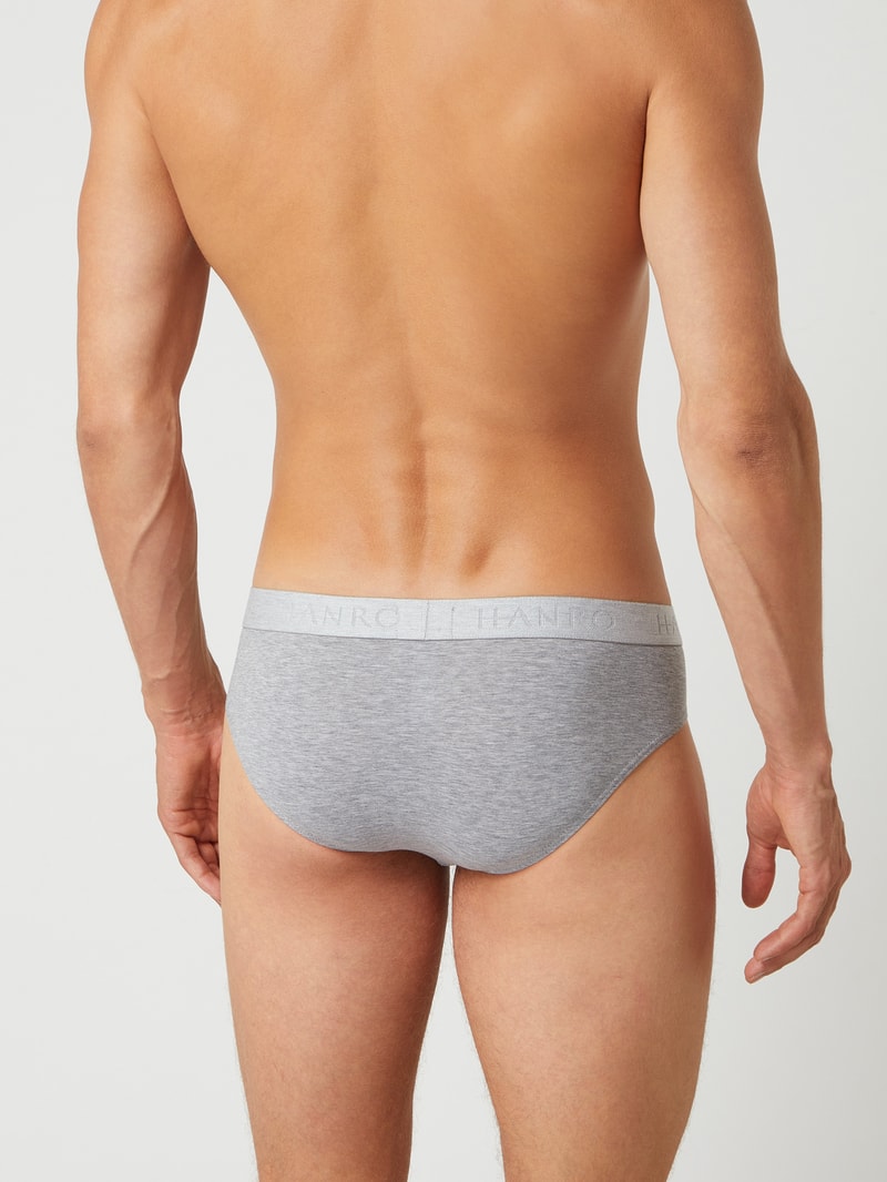 Slip mit Label-Details im 2er-Pack in mittelgrau meliert