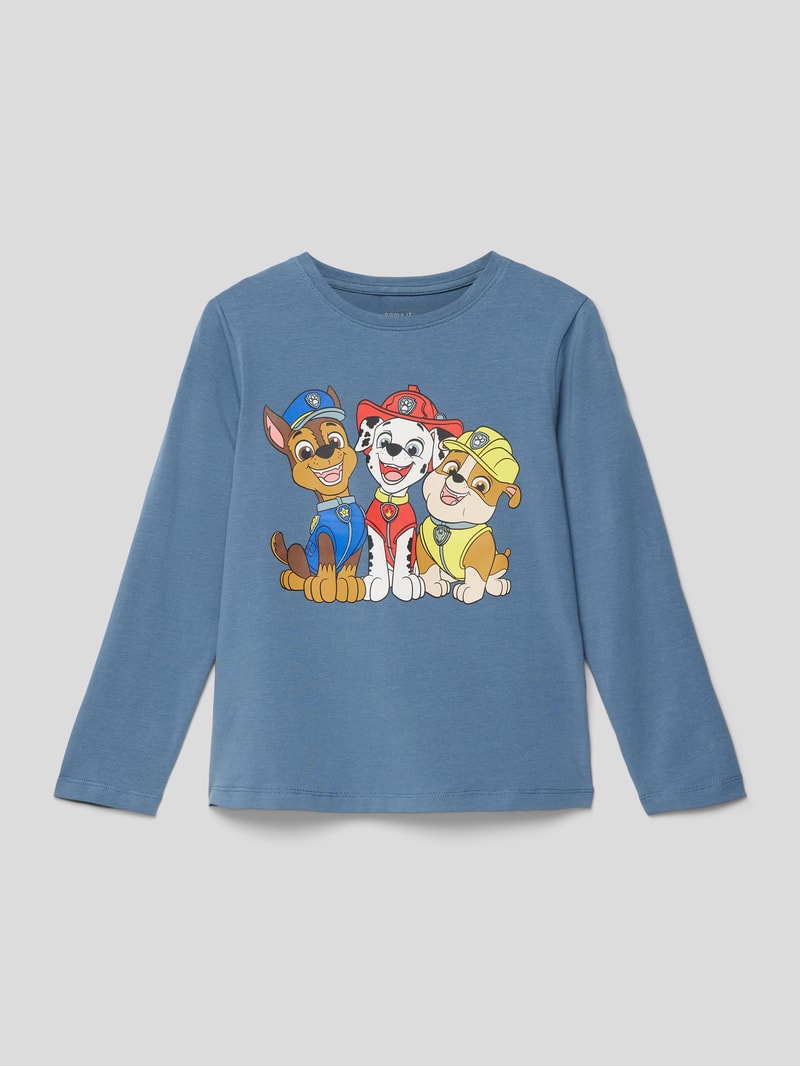 Longsleeve mit Motiv-Print in blau