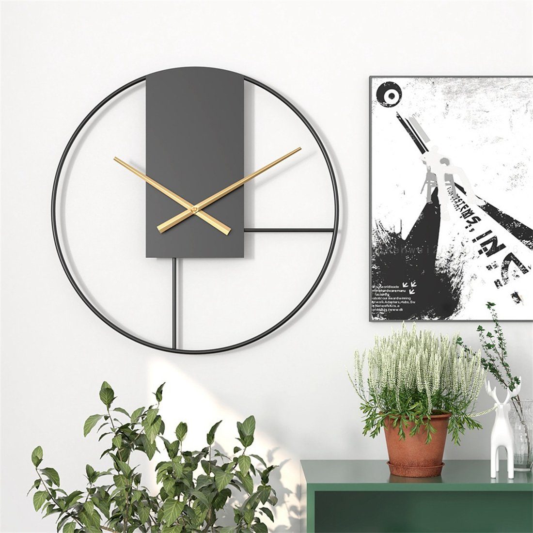OUIN Wanduhr 50cm Moderne kreative Wanduhr, einfach und leise, Wanddekoration