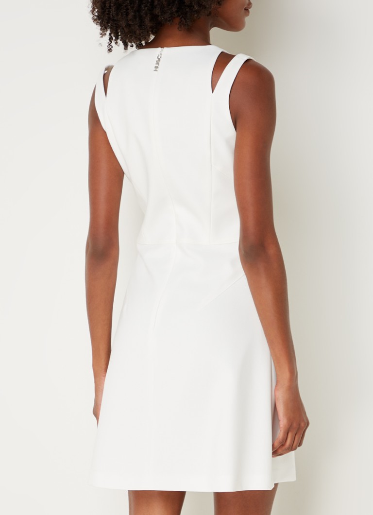 HUGO BOSS Grace, rochie scurtă trapez cu cusături decorative.