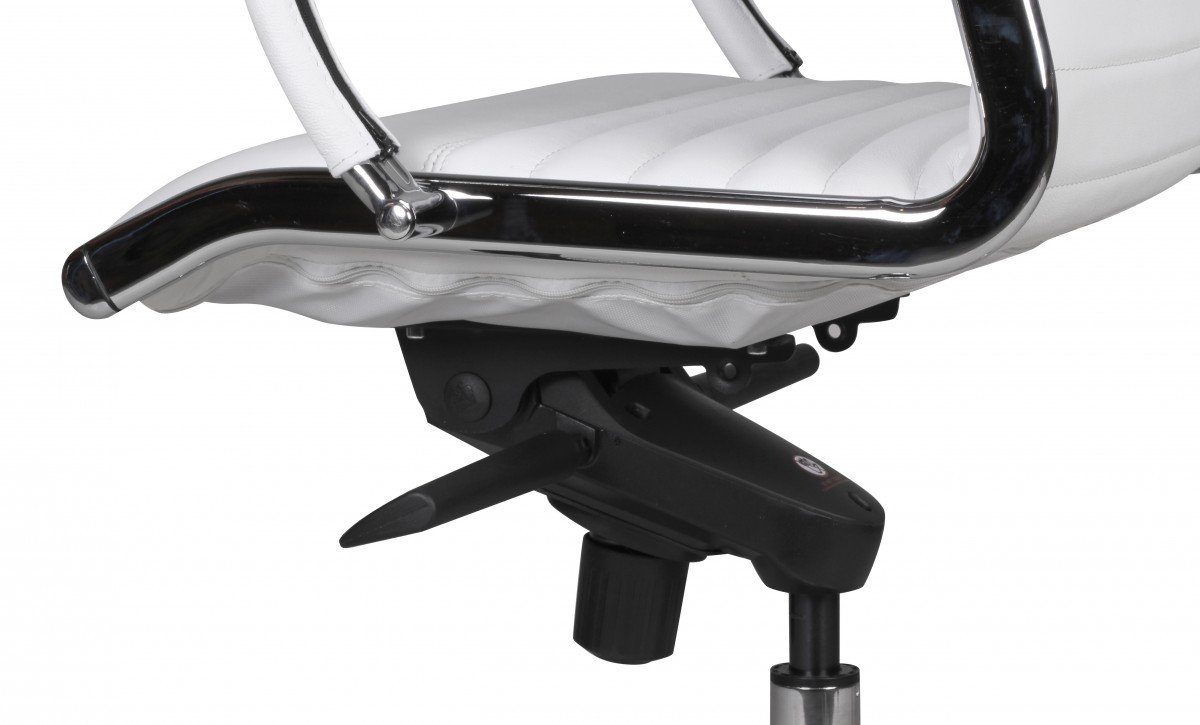 Amstyle Drehstuhl SPM1.236 (SALZBURG 2 Echtleder Weiß Schreibtischstuhl), Bürostuhl XXL 120kg Chefsessel höhenverstellbar
