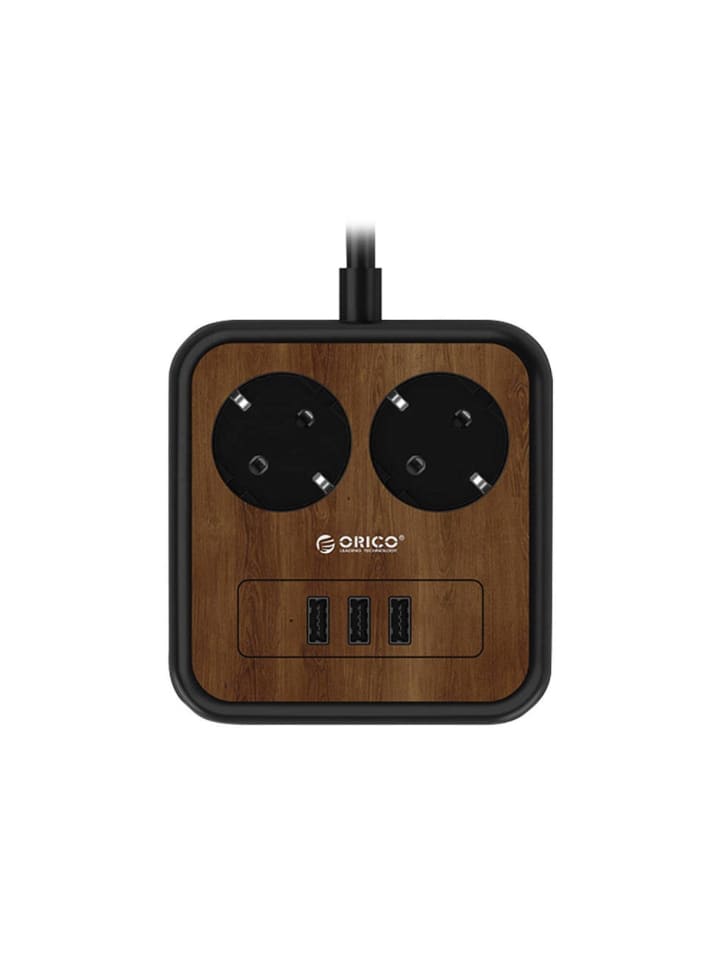 COFI 1453 Steckdosenleiste mit 2 AC-Steckdosen, 3x USB, Orico, 1,4m, 2500W in Braun günstig kaufen onesize