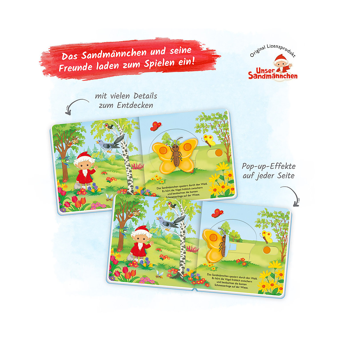 Trötsch Unser Sandmännchen Spiel mit Pappenbuch mit Pop-up-Schiebern
