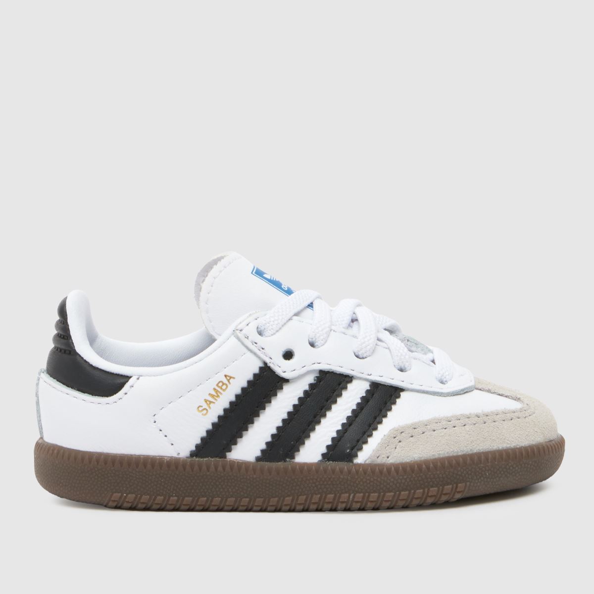 adidas vita och svarta samba och småbarnsskor