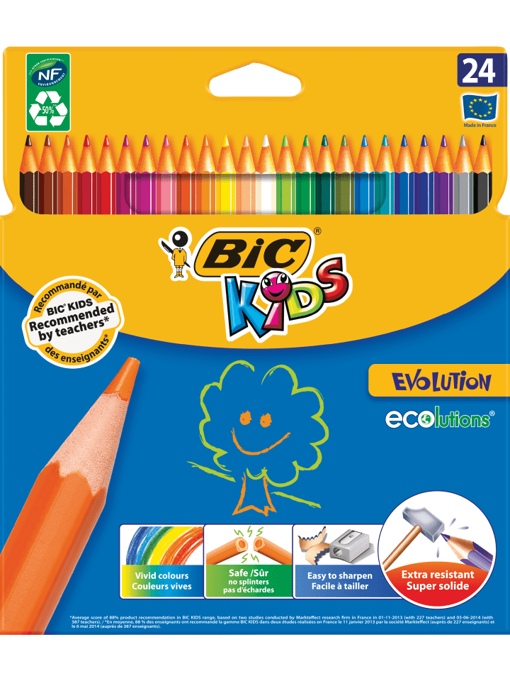 Bic Kids Buntstifte ECOlutions Evolution, zum Malen in 24 Farben, im Karton Etui, ab günstig kaufen onesize