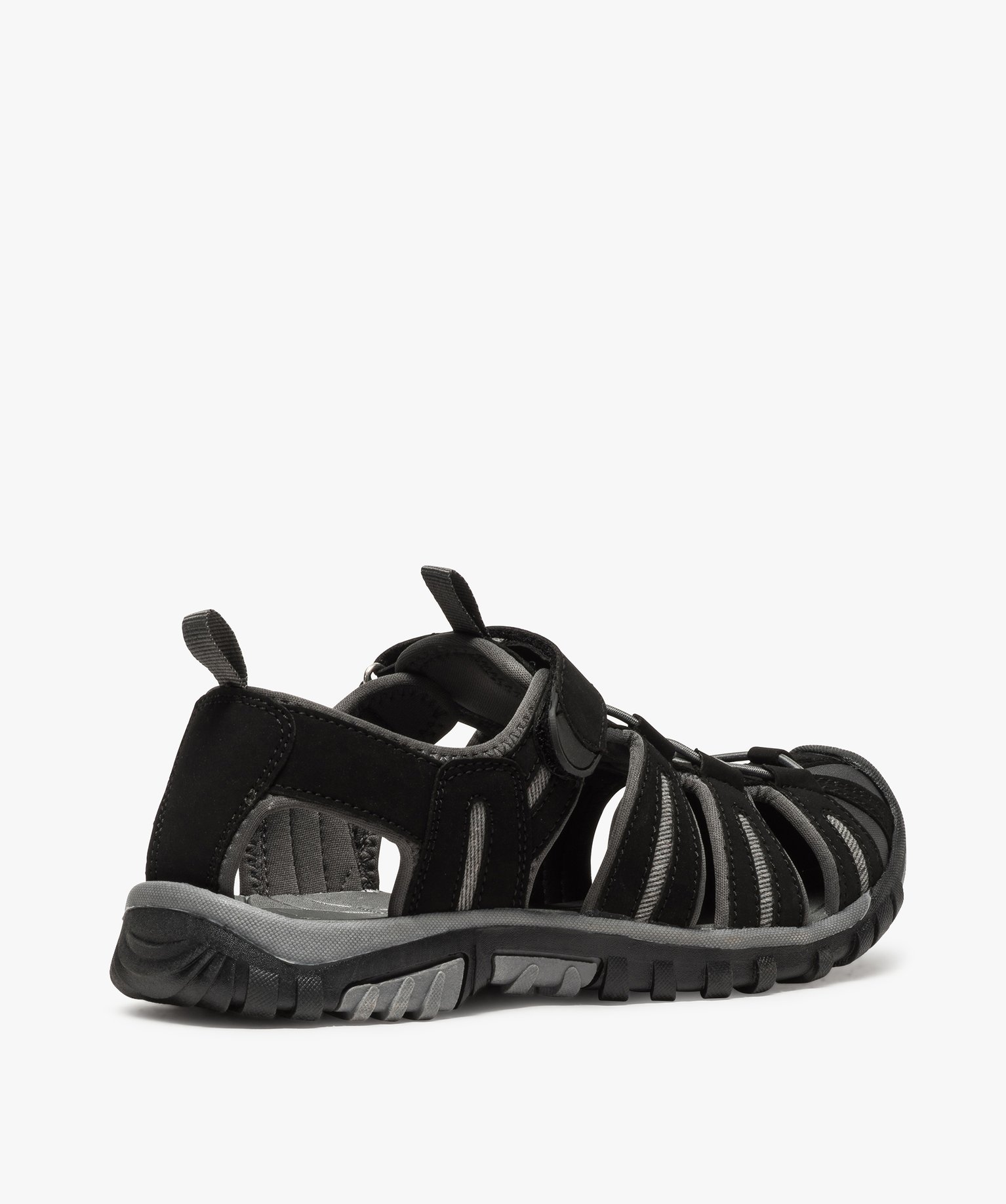 Sandales homme style randonnée à scratch et bout fermé noir | GEMO