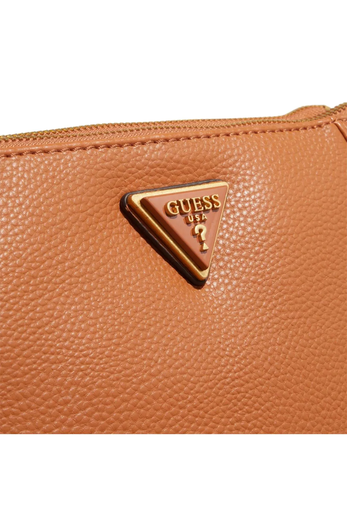 Guess  Laryn Umhängetasche mit Doppelreißverschluss Cognac