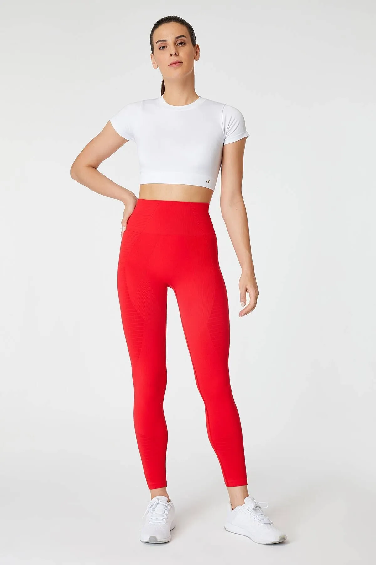 Jerf  Gela Sportstrumpfhose mit hoher Taille, flexibel und anhebend, Rot