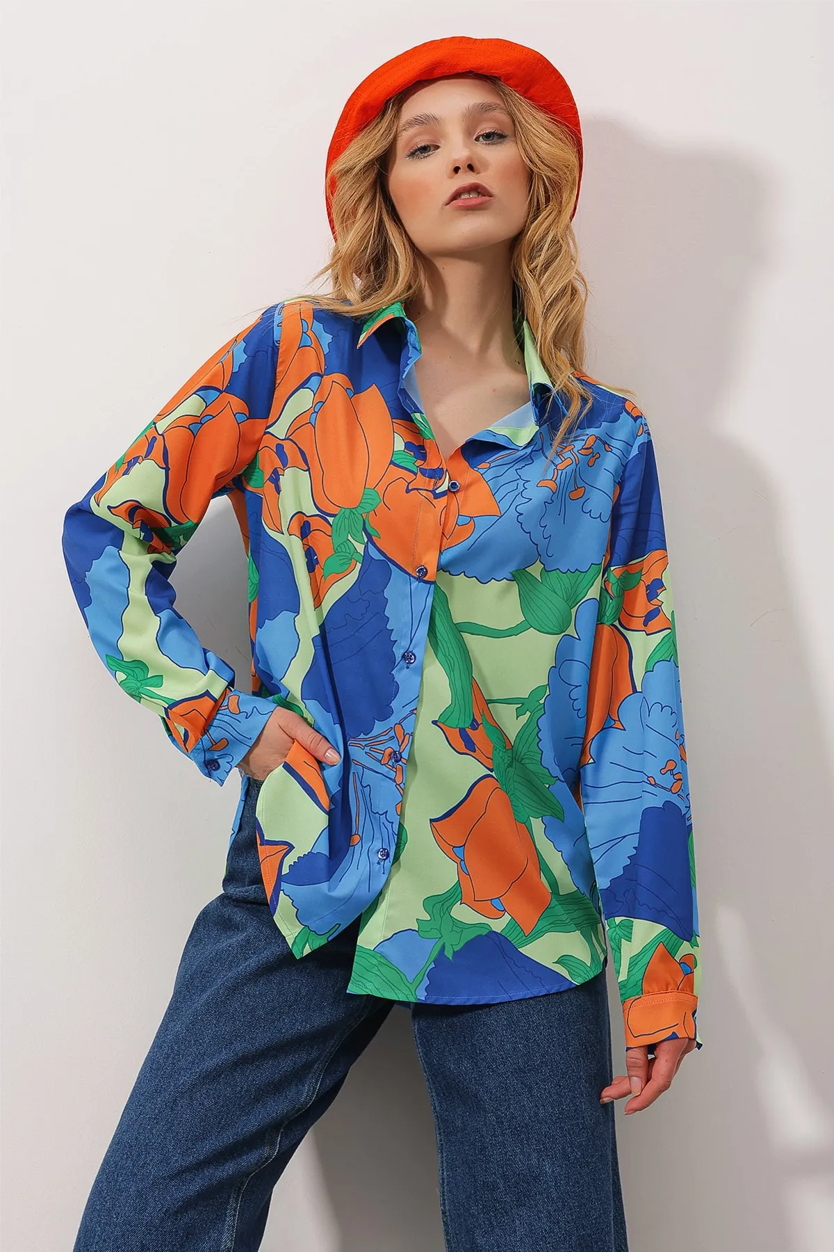 Trend Alaçatı Stili  Hemd - Mehrfarbig - Relaxed Fit