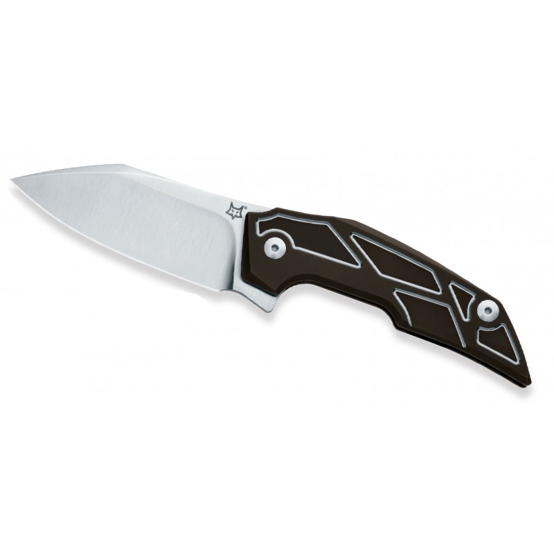 Fox Phoenix Messer, Militärmesser mit braun eloxiertem Titangriff, Tashi Bharucha Design