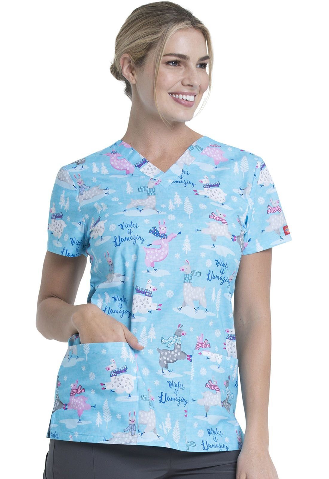 Dickies Funktionsbluse bunt bedruckter Damen Kasack 