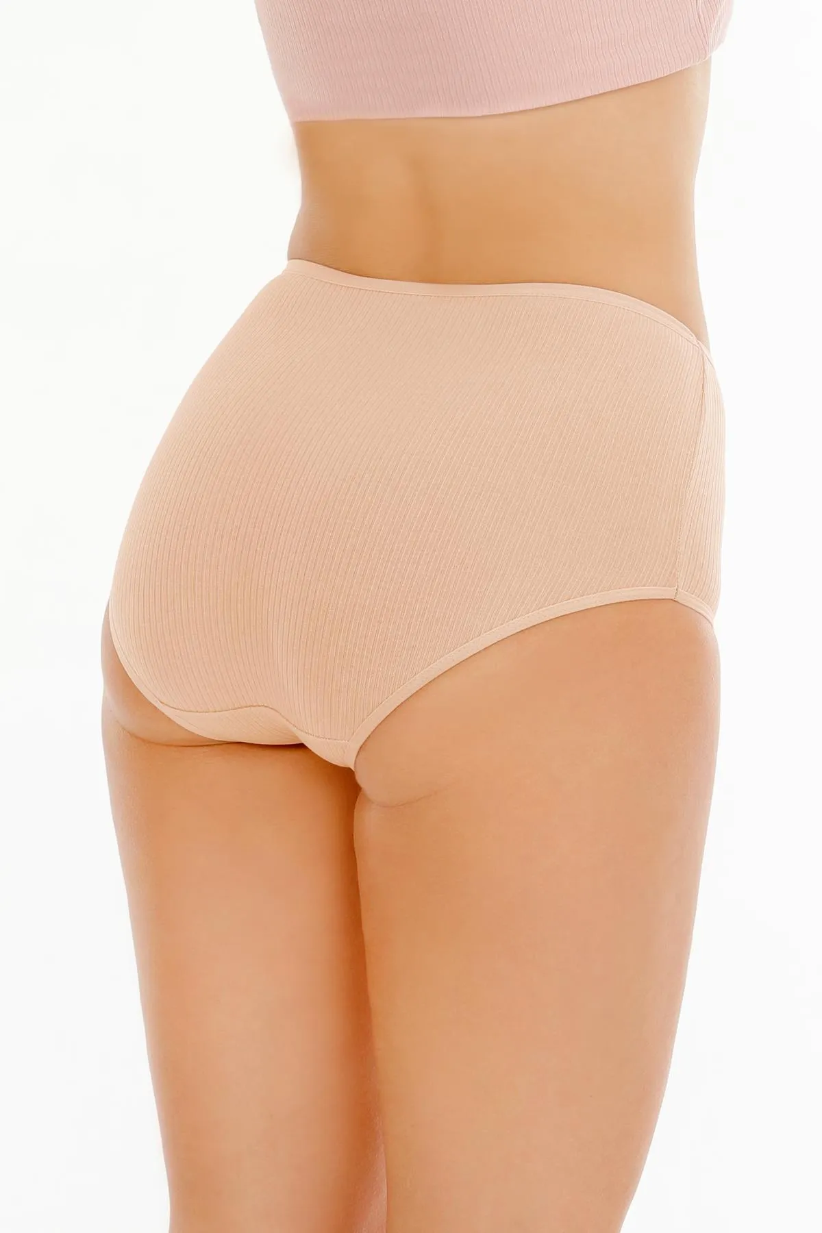 Sensu  Geripptes 5-teiliges Höschenset für Damen mit hoher Taille – Kts3080