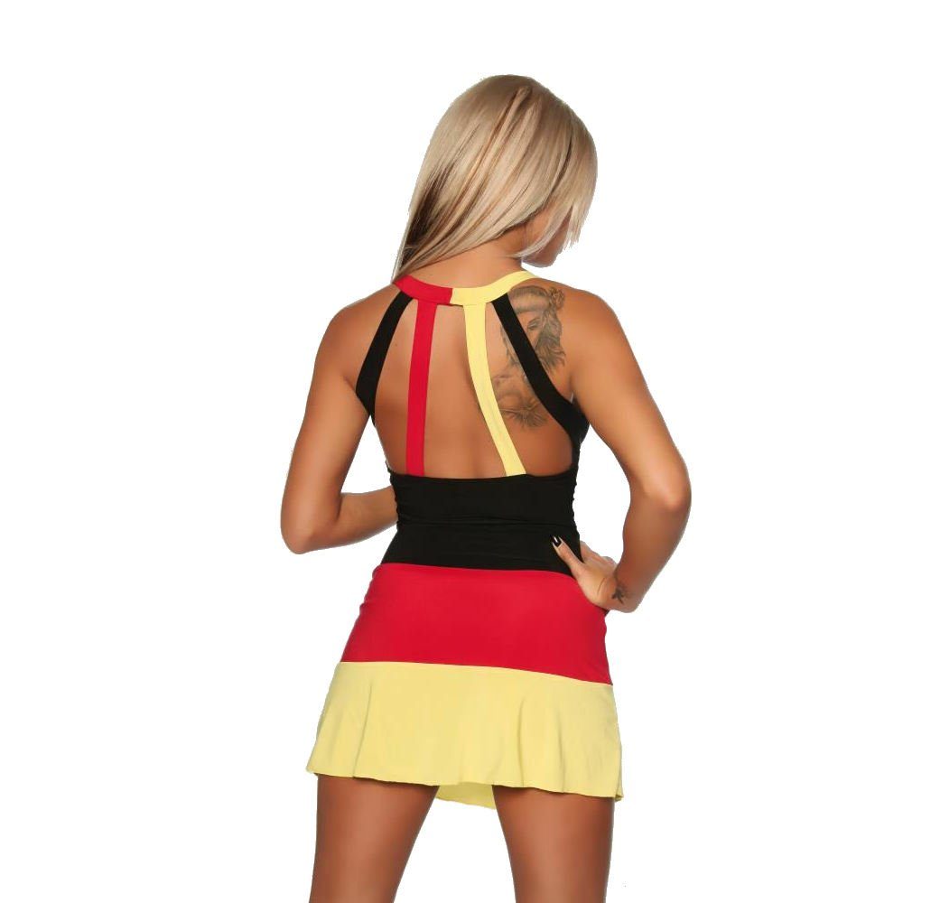 Saresia Minikleid Minikleid Deutschlandflaggen Kleid Fussball Sommerkleid Made in EU