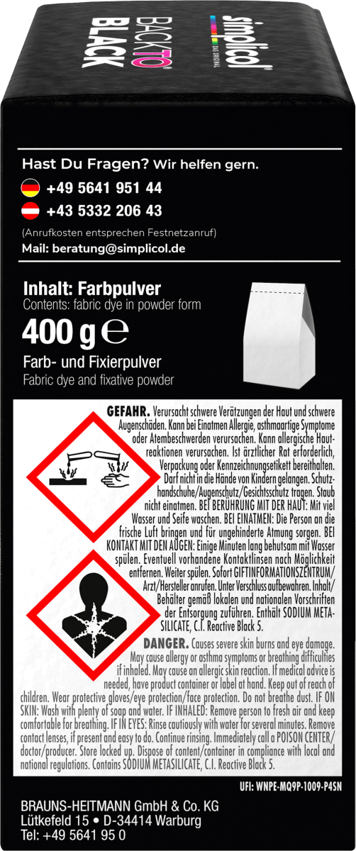 Textilfarbe Back to Black Farberneuerung, 400 g