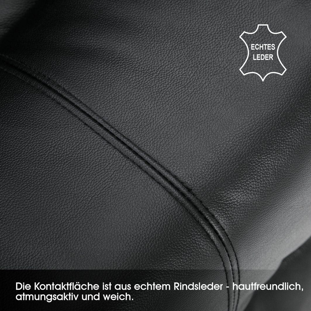 MCombo Relaxsessel MCombo Leder Massagesessel Relaxsessel 7050, manuell, mit Heizung, 360° drehbar und schwenkbar, Leder, Schwarz