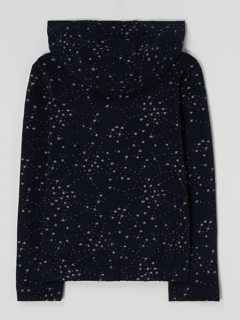 Sweatjacke mit Allover-Muster in marineblau