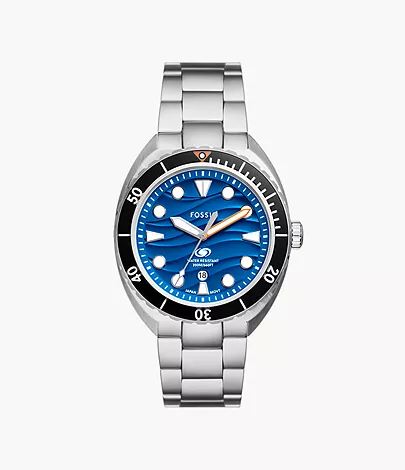 Fossil Uhr Breaker Dive 3-Zeiger-Werk Datum Edelstahl
