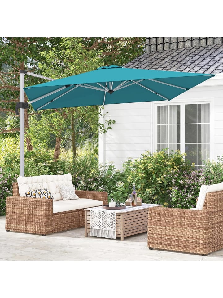COSTWAY Sonnenschirm rechteckig 300x300cm in Blau günstig kaufen onesize