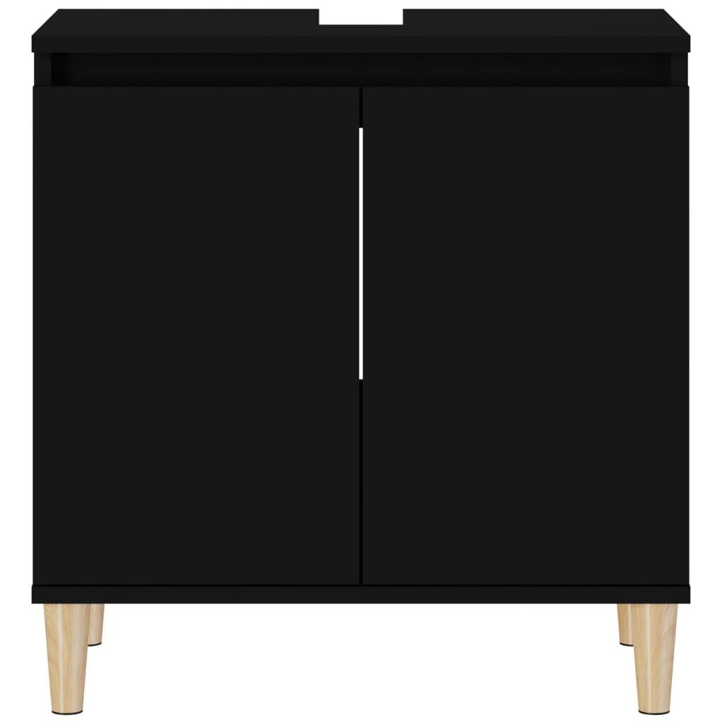 vidaXL Badezimmerspiegelschrank Waschbeckenunterschrank Schwarz 58x33x60 cm Holzwerkstoff (1-St)