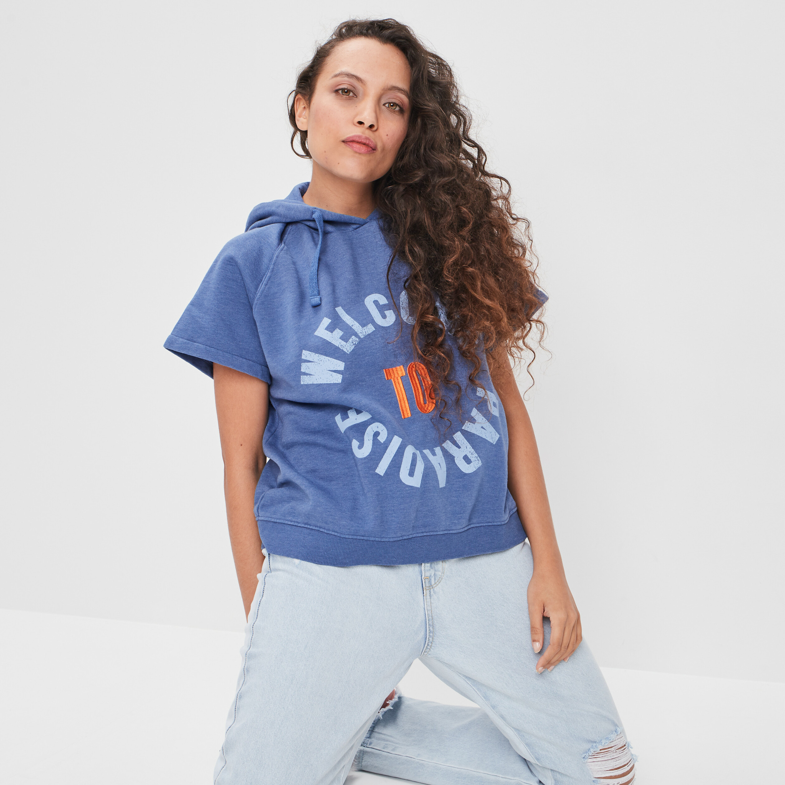 Sweat à capuche hoodie Creeks bleu femme | La Halle