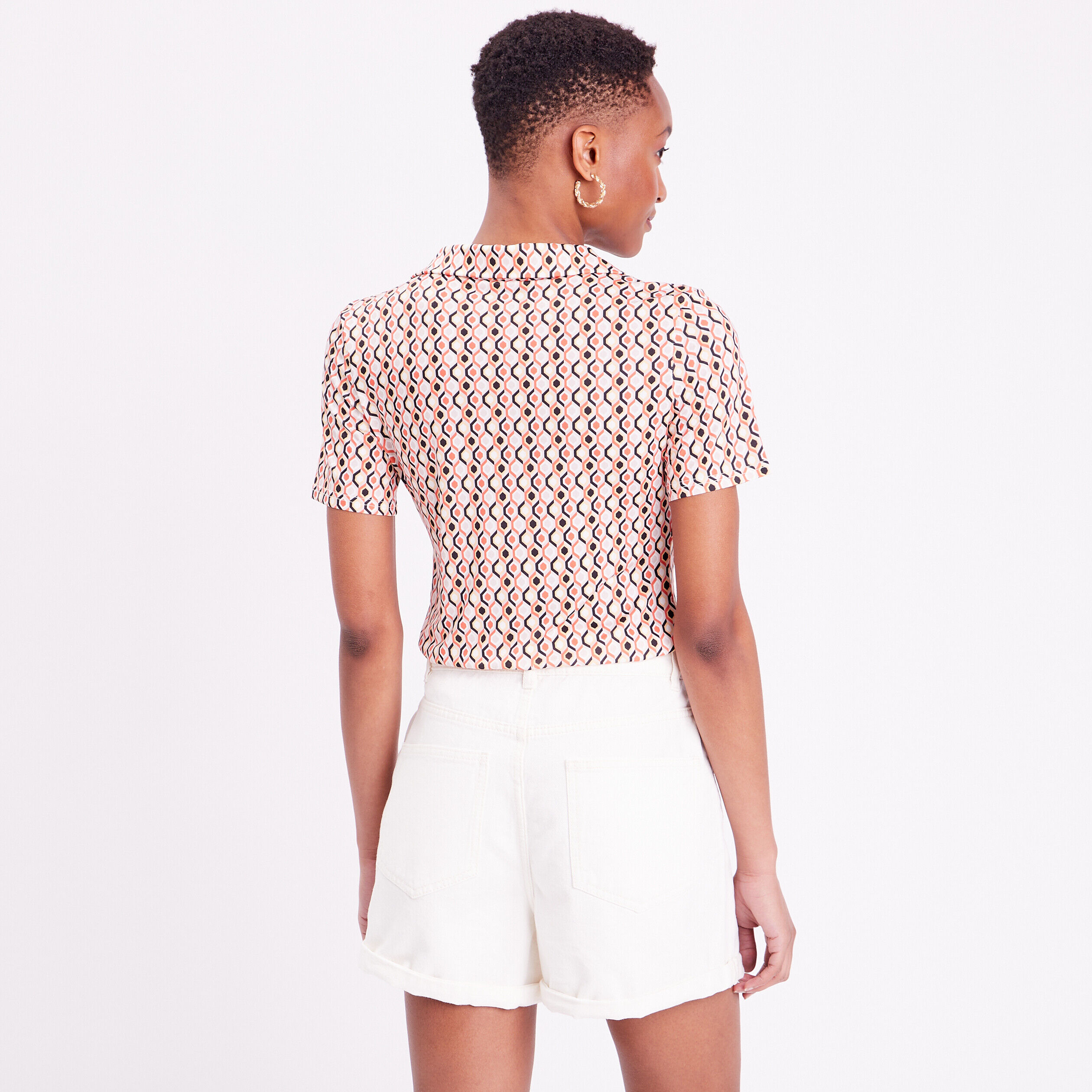 Chemise manches courtes beige femme | Cache Cache