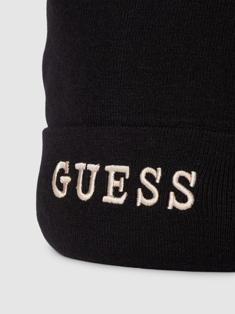 Beanie in Strick-Optik in schwarz