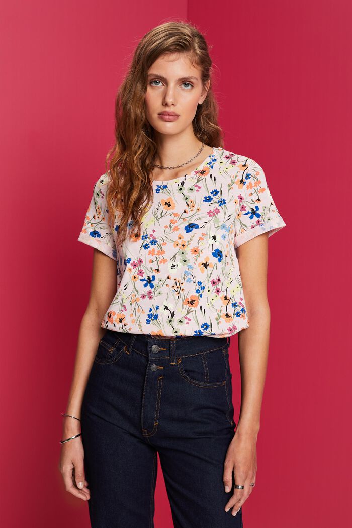 T-Shirt mit Allover-Print, 100% Baumwolle