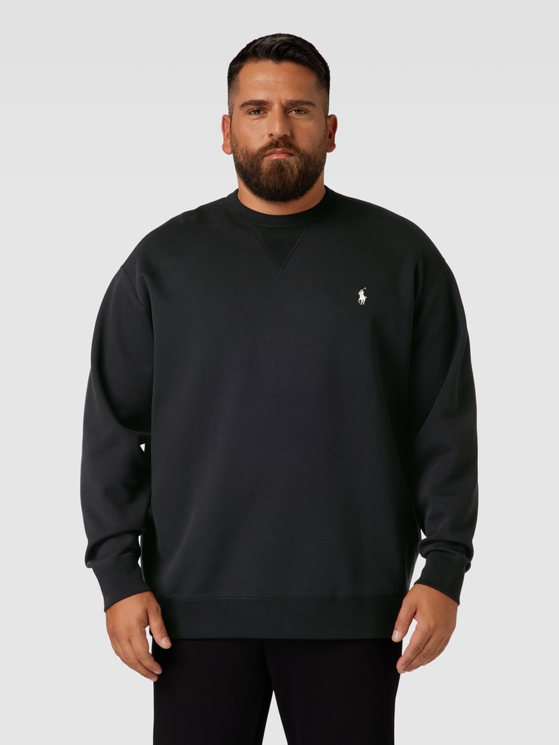 PLUS SIZE Sweatshirt mit Logo-Stitching in schwarz