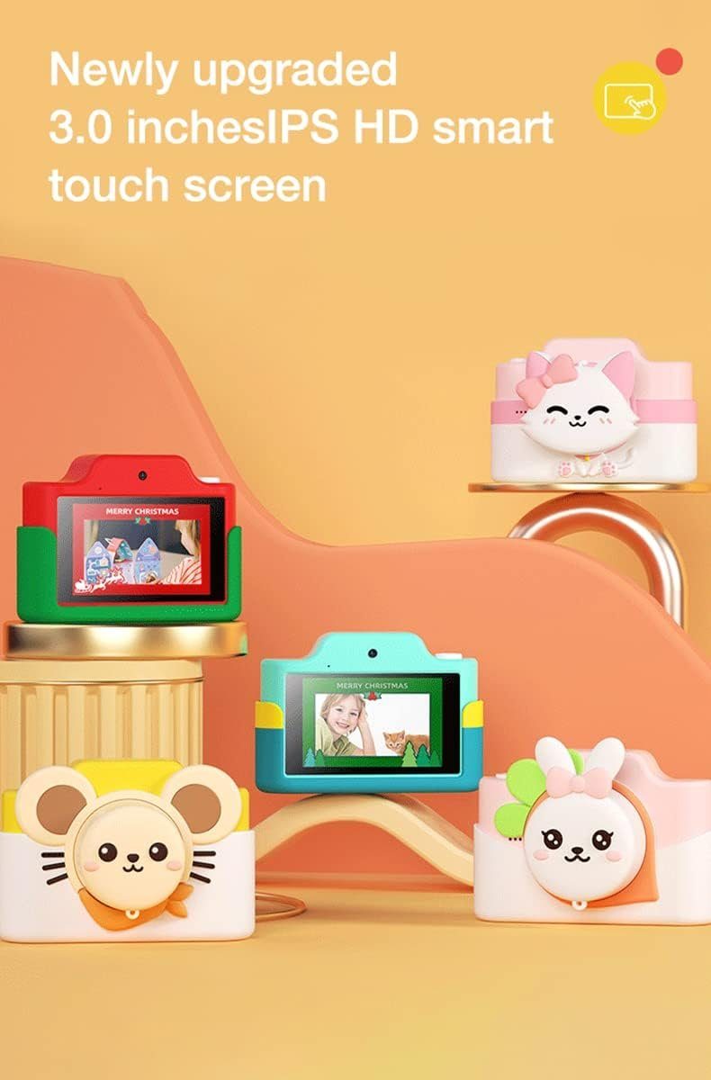 A Ade 48MP 1080P WiFi Digitalkamera Kinder mit 3 Zoll Berührbarem Bildschirm Kinderkamera (inkl. Dual Kamera, Datenkabel-Schlüsselband, 32GB TF-Karte)