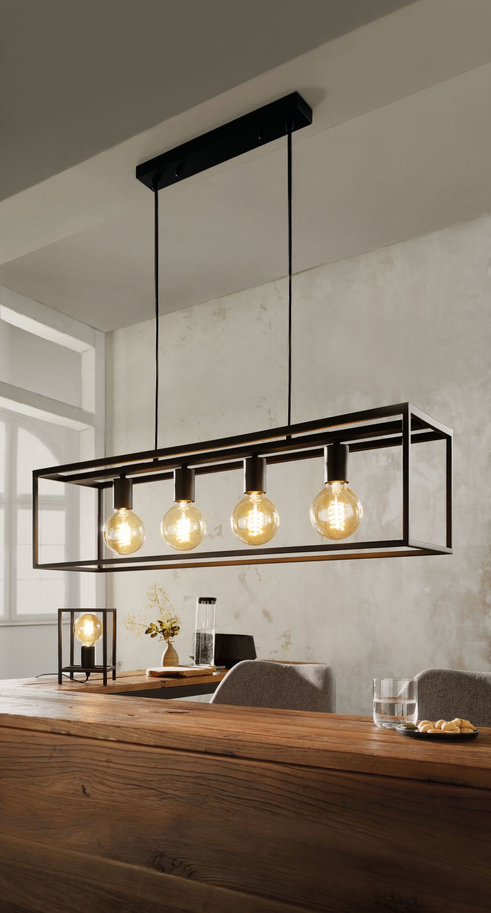 Pendelleuchte Hamper Metall schwarz