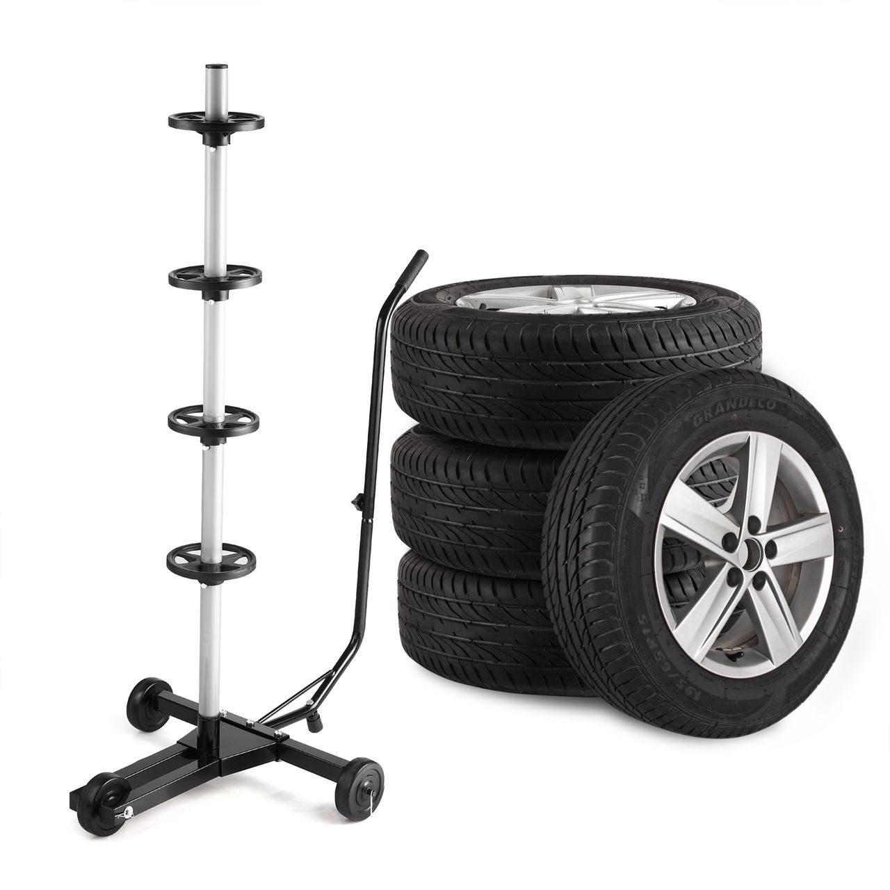 Casaria monzana® Felgenbaum Schwarz Alu bis 225mm fahrbar