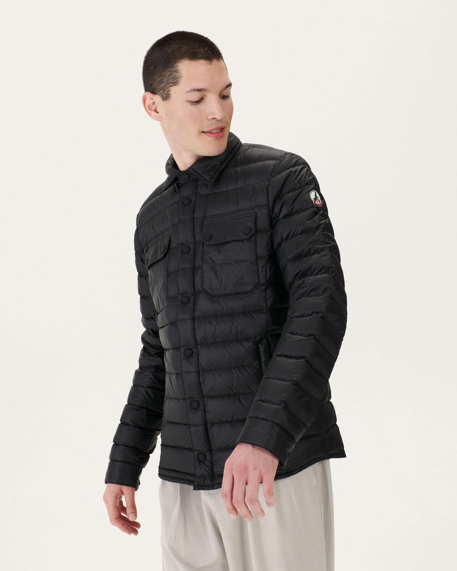 Doudoune légère col chemise Noir Cris