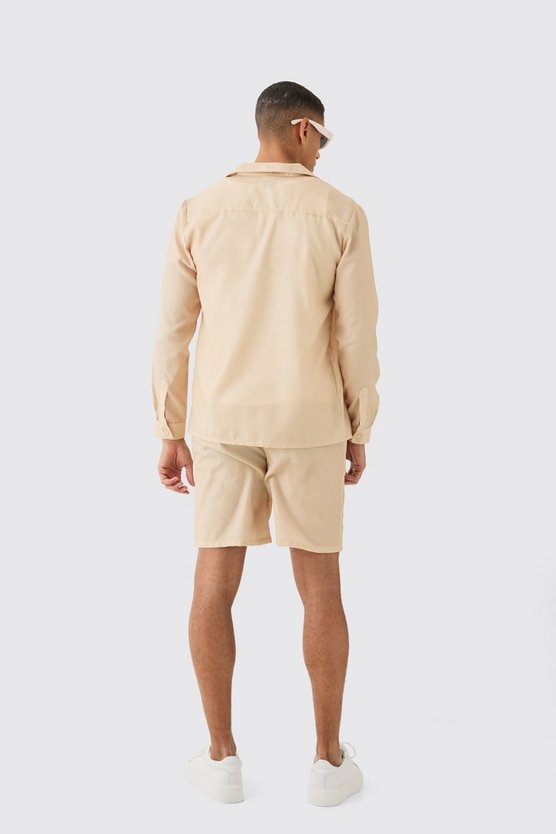 Florales Hemd & Shorts im Leinen-Look