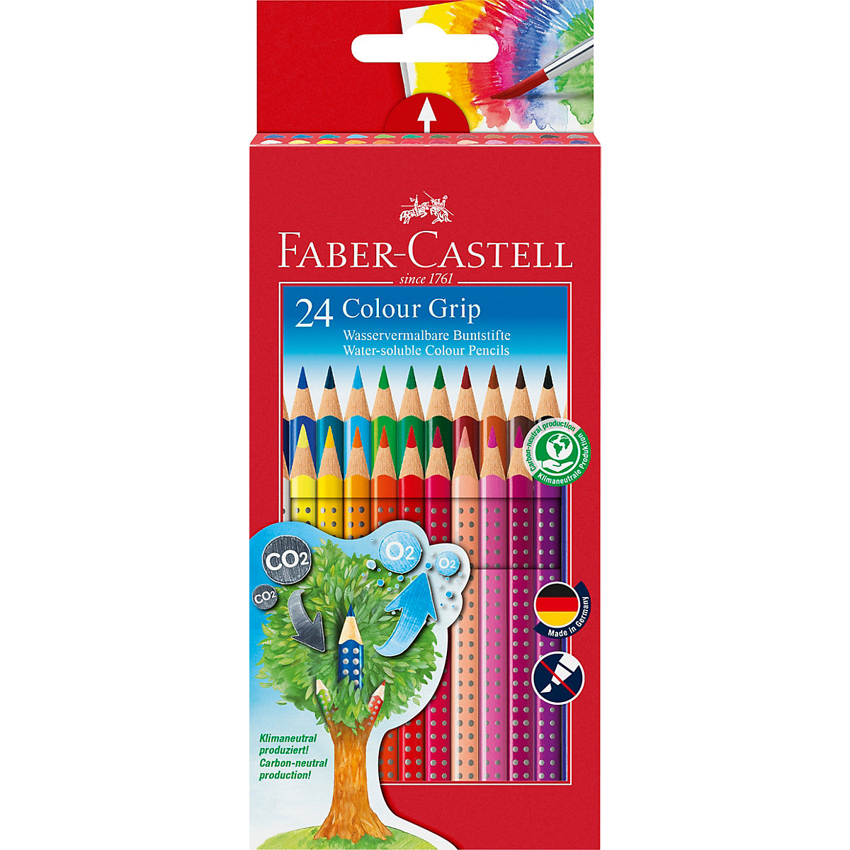 Buntstifte COLOUR GRIP, wasservermalbar, 24 Farben