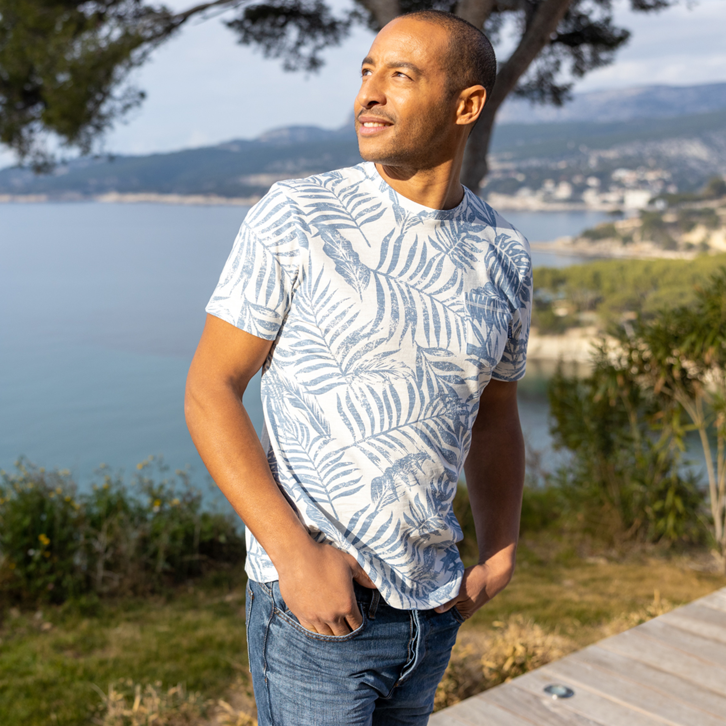 T-shirt manches courtes Creeks bleu homme | La Halle