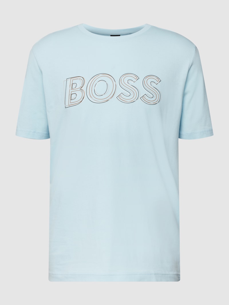 T-Shirt mit Logo-Print in hellblau