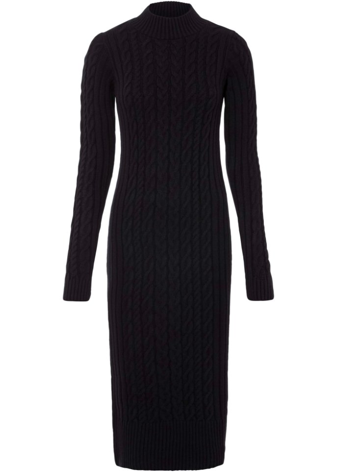 Strickkleid mit Zopfmuster