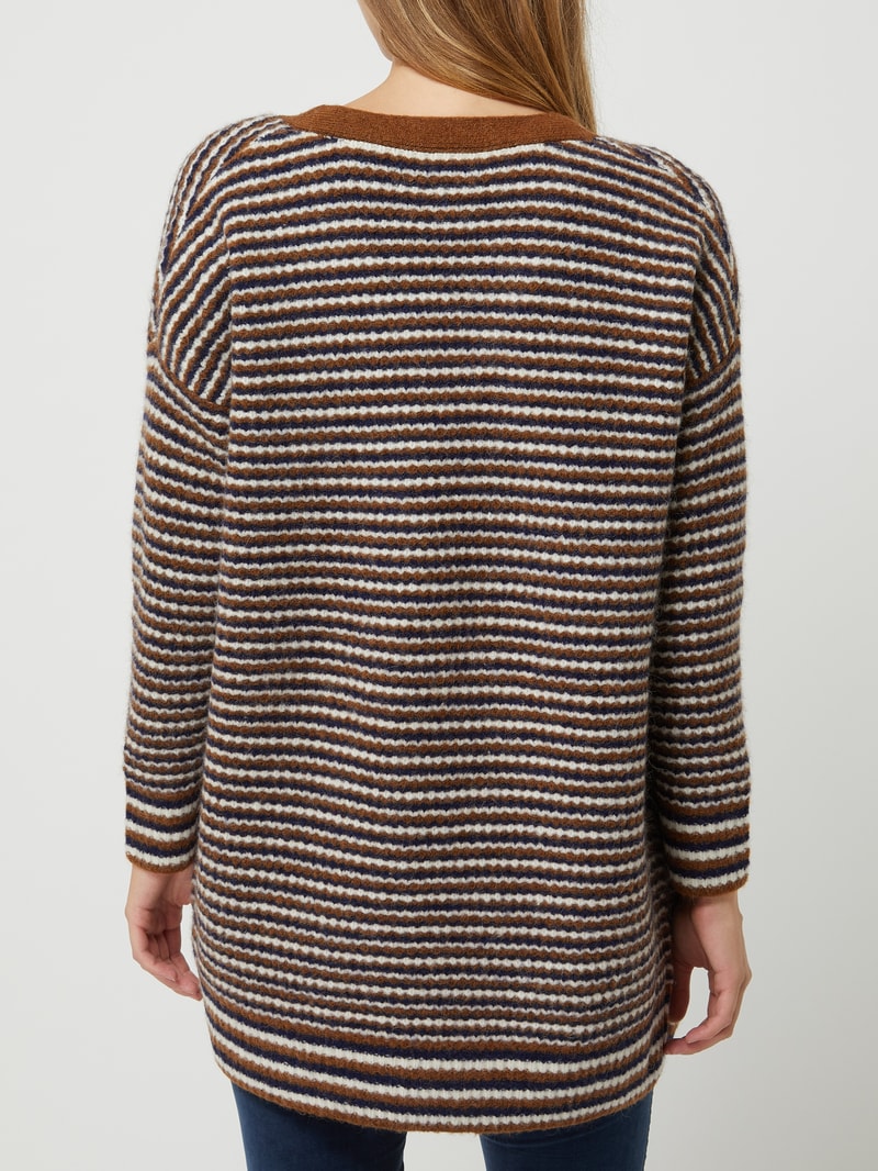 Oversized Cardigan aus Alpakamischung in dunkelblau