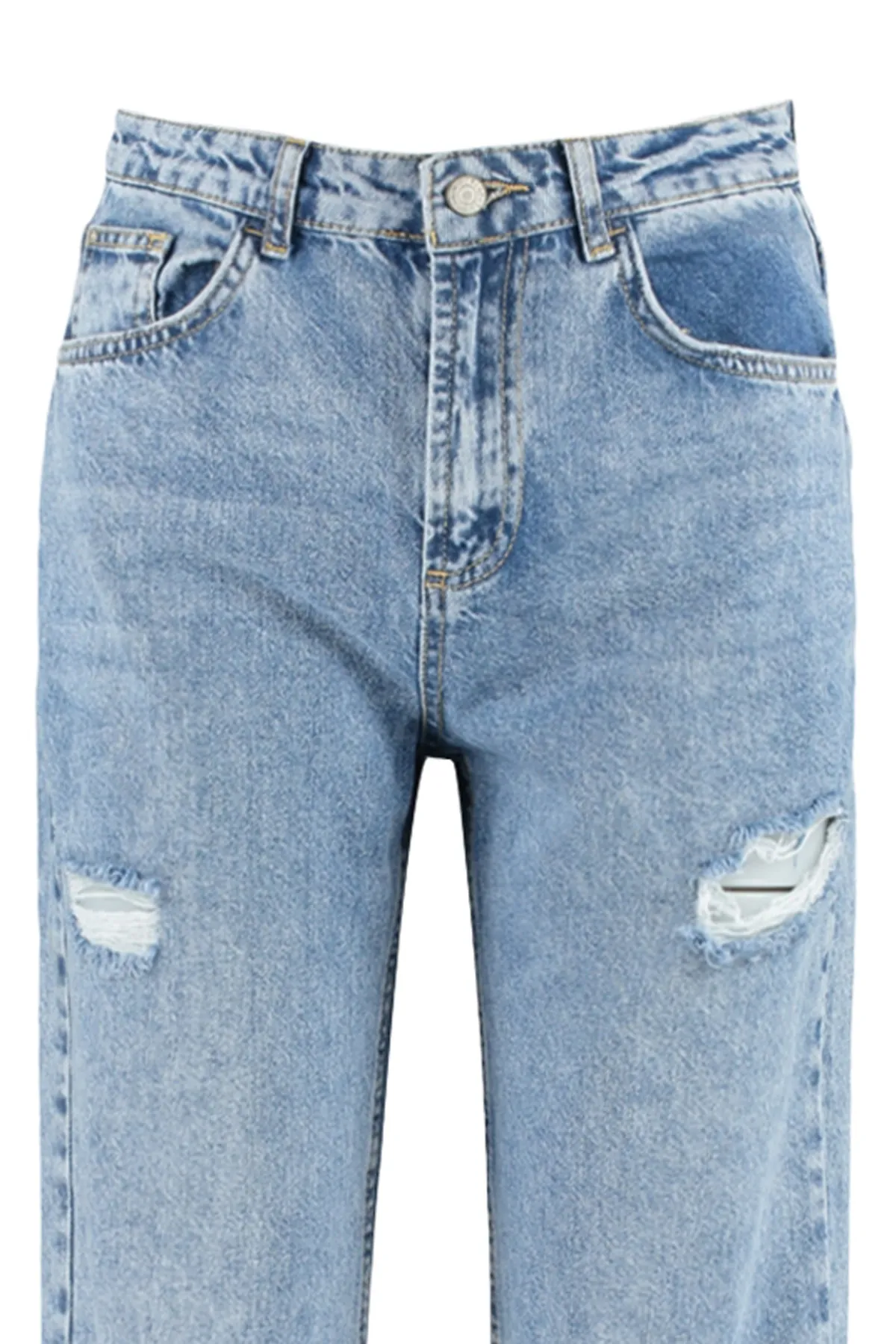 Trendyol Collection  Blaue Palazzo-Jeans mit Schlitzdetail und hoher Taille TWOSS23JE00103