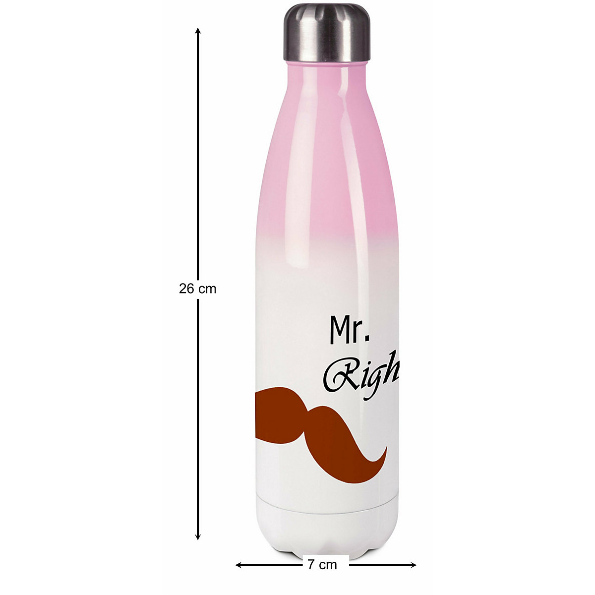 Edelstahl Kinder Thermoflasche / Trinkflasche bunt Bart mustache Spülmaschinenfest, Auslaufsicher, Bruchfest, Doppelwandig, Für Heißgetränke geeignet, Mit Deckel, Isoliert