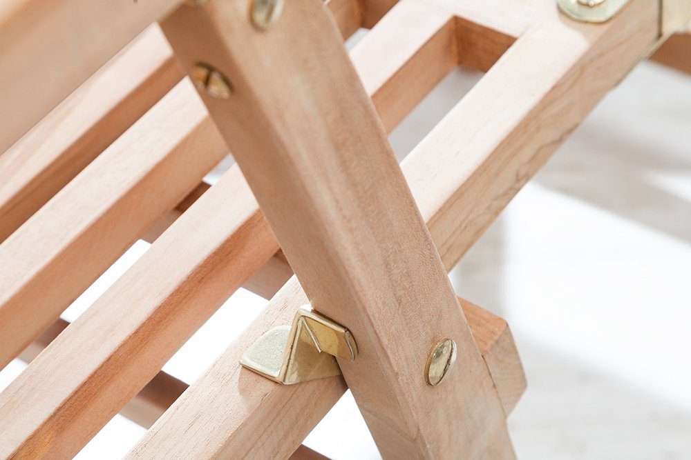 riess-ambiente Gartenliege EMPIRE TEAK 170cm braun, Einzelartikel, 1 St., Outdoor · Massivholz · klappbar · Sonnenliege · Deckchair · Balkon