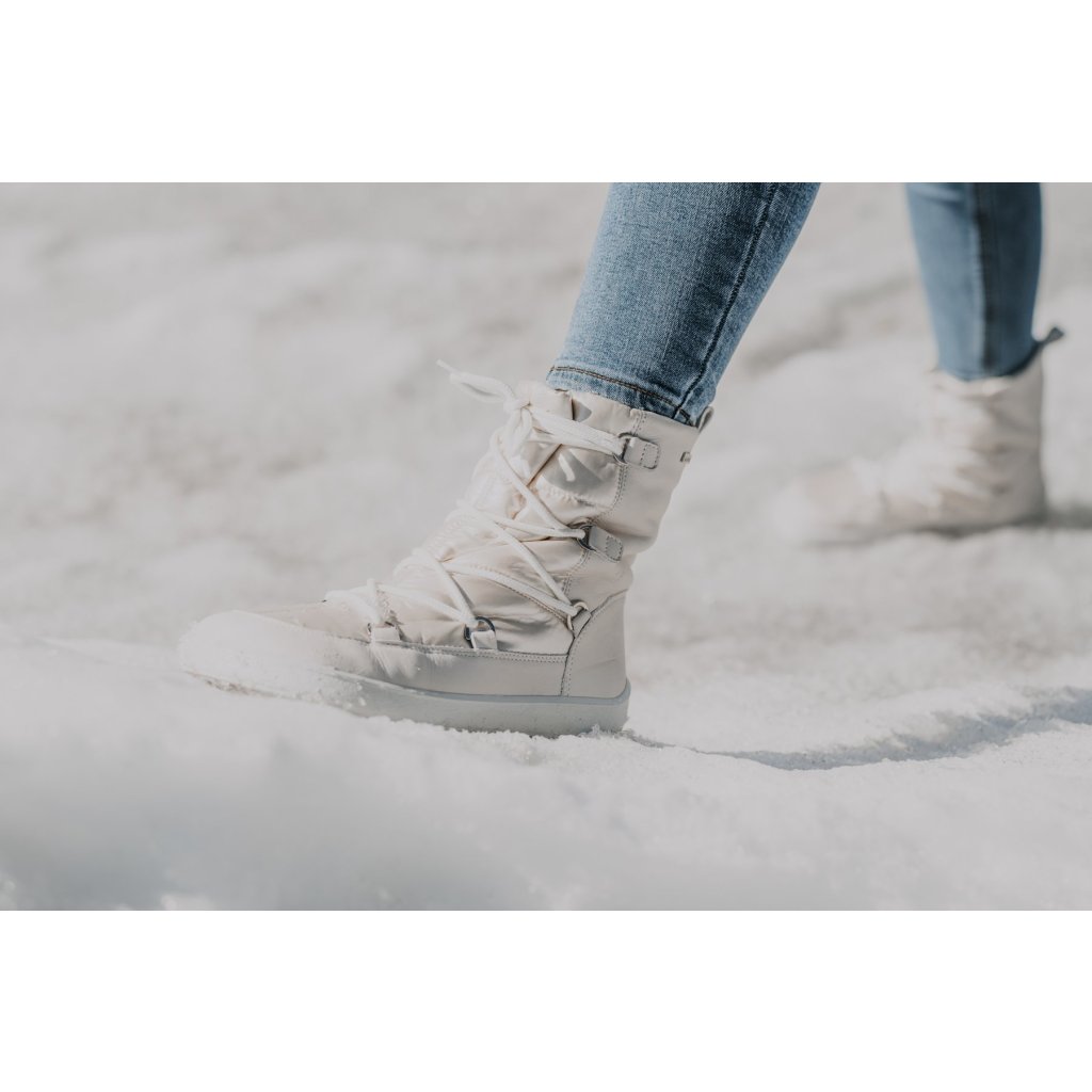 Be Lenka Snowfox Woman White weiße Barfuß-Schneestiefel